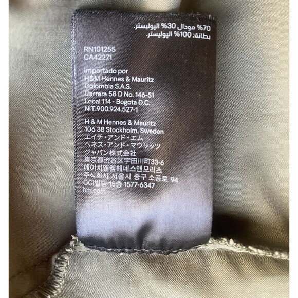 H&M Divided Women’s Dark Sage Green Belted Long Trench Size Small - Picture 14 of 15